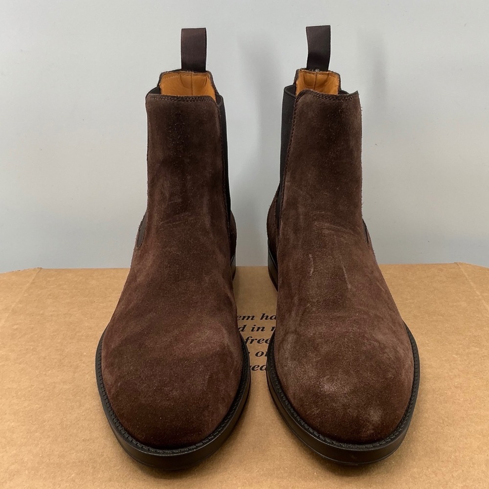 Magnanni Mens Dark Brown Suede Chelsea Boots Handmade in Portugal EU 40 US 7.5